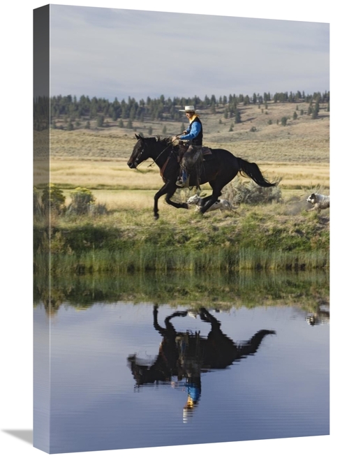 Global Gallery GCS-452591-1624-142 16 x 24 in. Cowboy Riding Horse Bes