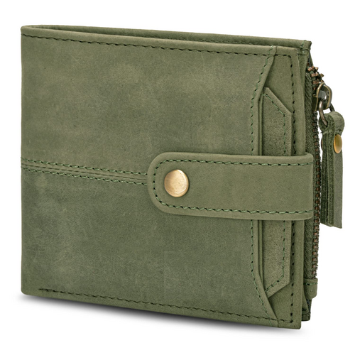 Olive Green Leather Wallet For Men