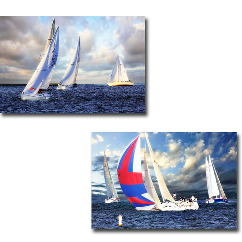 Artistic Home Gallery 1624323GG Sailing at Sunset I & II by Alan Hause