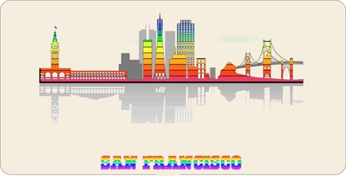 City Of San Francisco License Plate Watercolor Art