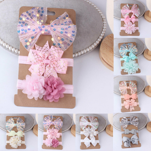 3PCs Baby Girl Toddler Lace Flower Hair Band