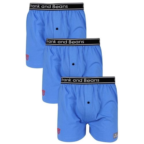 3 Mens Cotton Boxer Shorts Blue