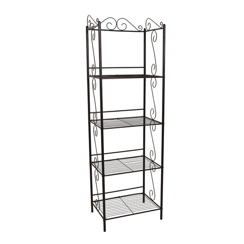 15.25inches x 22inches x 70inches Brown Metal Shelf  Bookcase