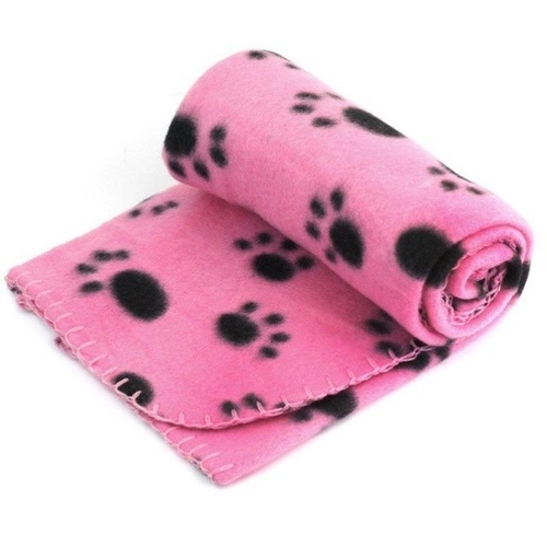 Lovely Pets Mat Design Paw Print Soft Warm Fleece
