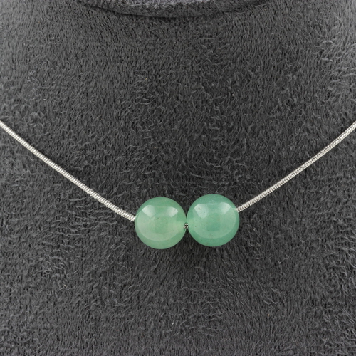 Aventurine 2 beads 8 mm necklace.