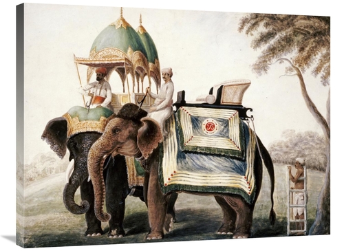 Global Gallery GCS-267869-36-142 36 in. Elephants with Their Mahout Ar