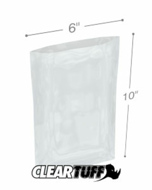 International Plastics PB40610 6 x 10 in. Clear Poly Bags, 0.004 G