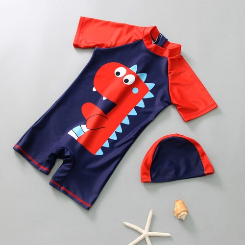 2019 Child Baby Boy Short Sleeve Dinosaur bathing