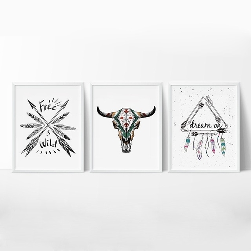 Tribal With Arrows And Feathers Canvas Print