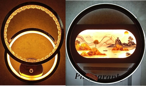 Sleek Round Pendant Light",Wall decor frame