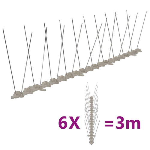 2-row Plastic Bird & Pigeon Spikes Set of 6 10'