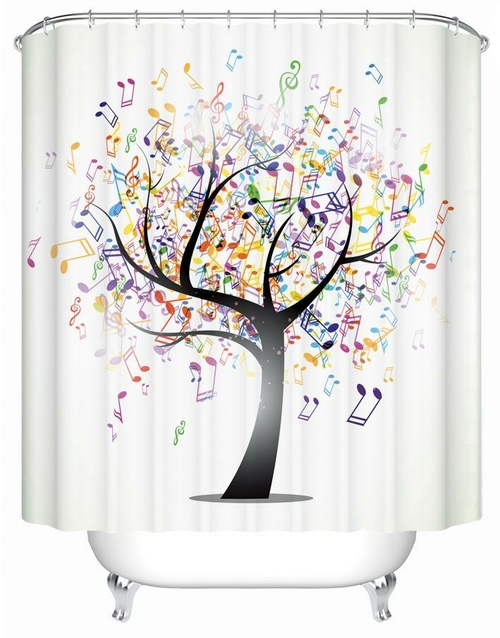 Music Notes Tree Shower Curtain