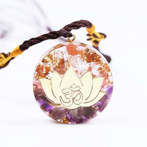 Lotus Orgonite  Necklace Energy Amethystine Healing  Reiki Chakra Yoga