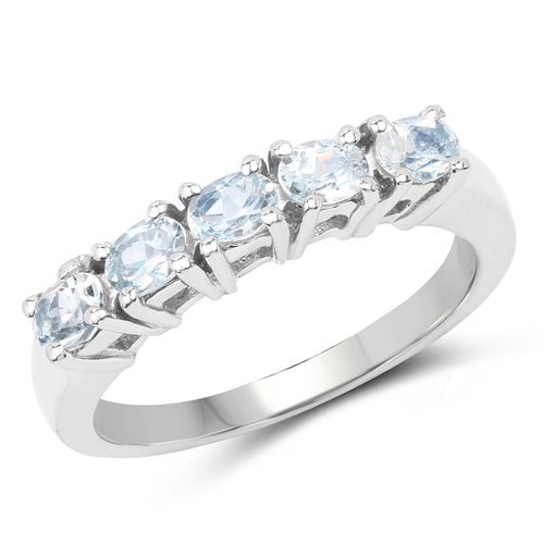 1.07 Carat Genuine Blue Topaz .925 Sterling Silver Ring