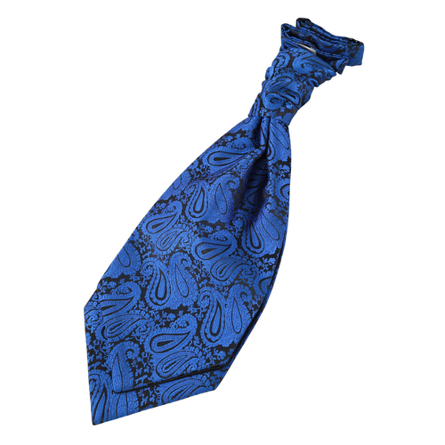 Paisley Pre-Tied Ruche Cravat - Boys - Royal Blue