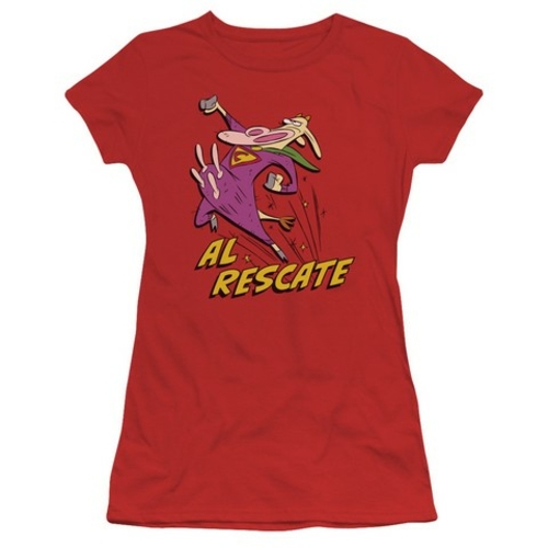 Trevco Cow And Chicken-Al Rescate - Short Sleeve Junior Sheer Tee - Re