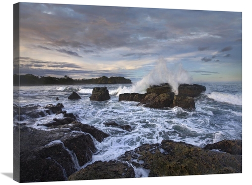 Global Gallery GCS-396424-2432-142 24 x 32 in. Surf Hitting Rocky Coas