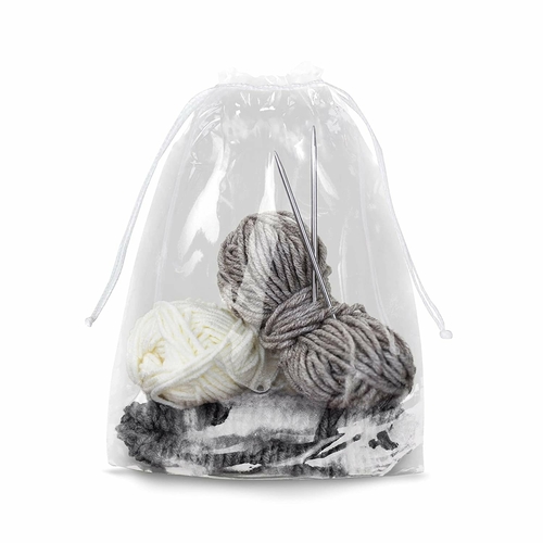 Clear Plastic Drawstring Bags 9" x 12", Pack of 50 Clear Bags for