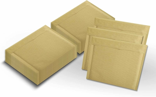 Pack of 250 CD Size Natural Kraft Bubble Mailers 7.25 x 7 Brown Padded