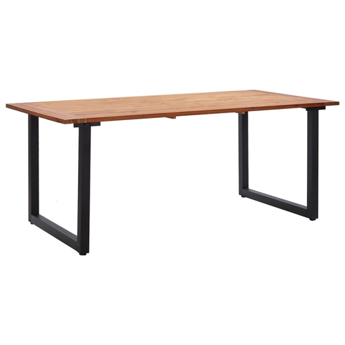 Garden Table with U-shaped Legs 70.9"x35.4"x29.5" Solid Acacia Wood