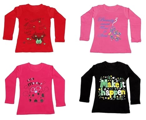 Girls' T-Shirt (Pack of 4) 8-9 Years