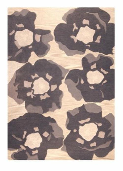 MAT The Basics MTBPOPGRY056071 Poppy Grey Rectangle Area Rug- 5 ft. 6