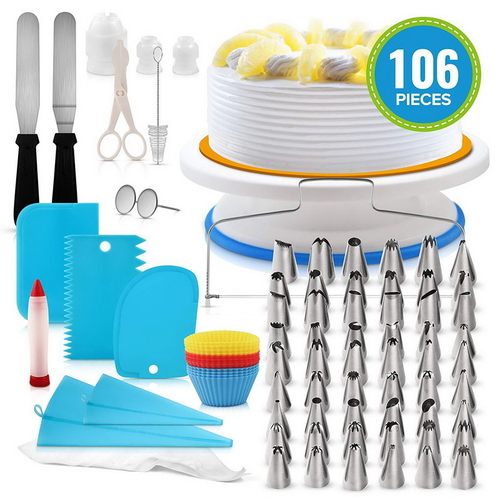 IVYSHION 106pcs/set Creative Cake Kit Pastry Tube