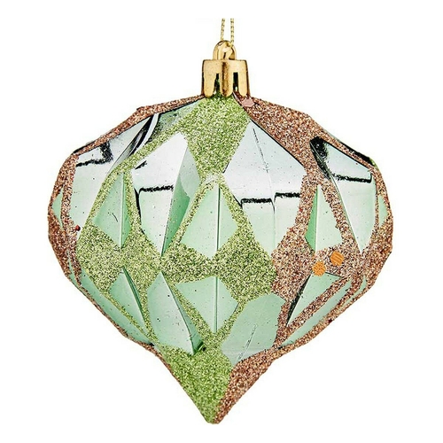 Christmas Baubles Diamond Ø 8 cm 6 Units Green Plastic