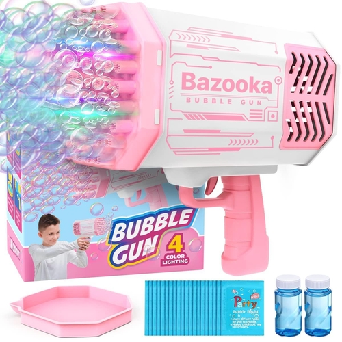 Bubble Machine Blaster   Pink Bubble Gun for Kids Adults Automatic