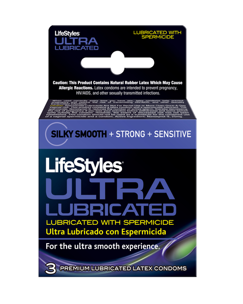 Lifestyles Ultra Lubricated With Spermicide - 3 Pack