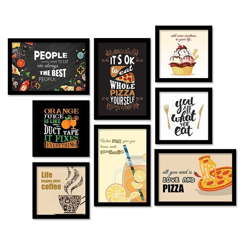 Restaurant Theme Painting - Food Quotes Wall Posters with Frame for
