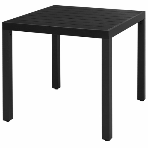 Garden Table Black 31.5"x31.5"x29.1" Aluminium and WPC