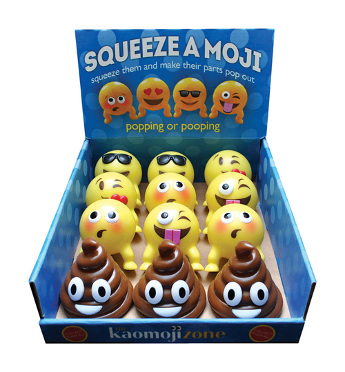 Kaomoji 9492026 Squeeze A Moji Stress Ball Rubber - pack of 12