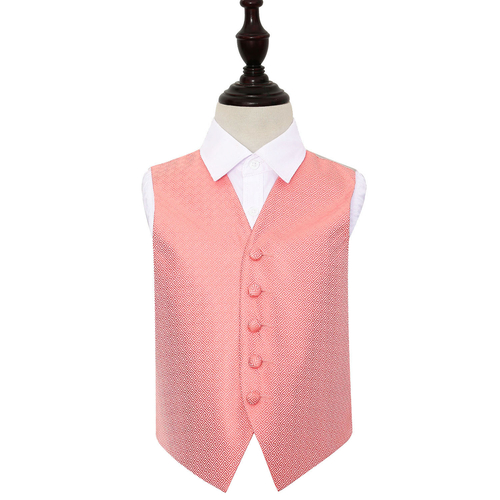 Greek Key Waistcoat - Boys - Coral, 26'