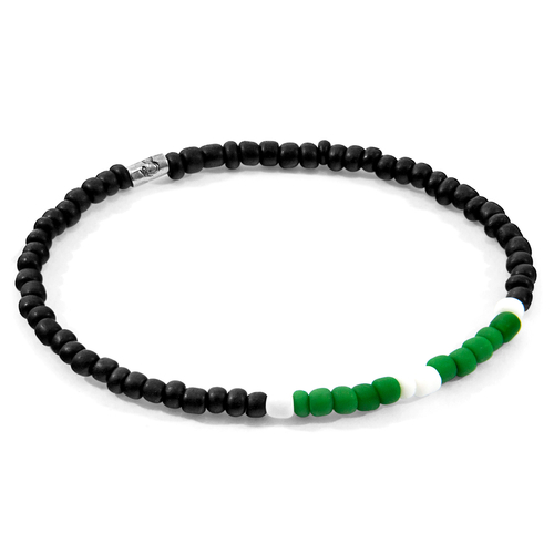 White - Black Henry Silver and Glass SKINNY Bracelet