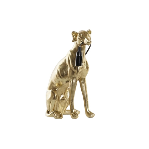 Desk lamp DKD Home Decor Dog Golden Resin 25 W (25,5 x 16,5 x 36 cm)
