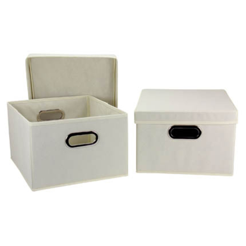 Household Essentials 10KDNAT-1 Collapsible Storage Box Set - Natural