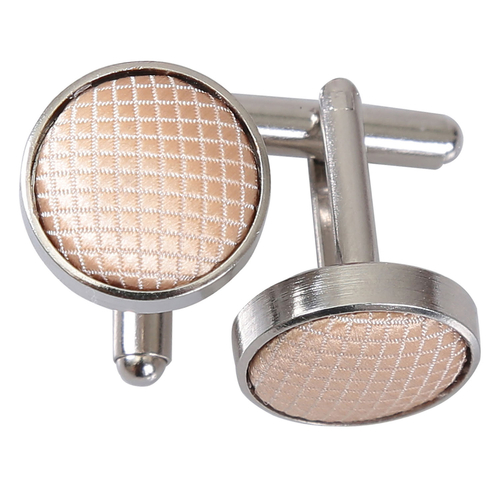 Solid Check Cufflinks - Champagne