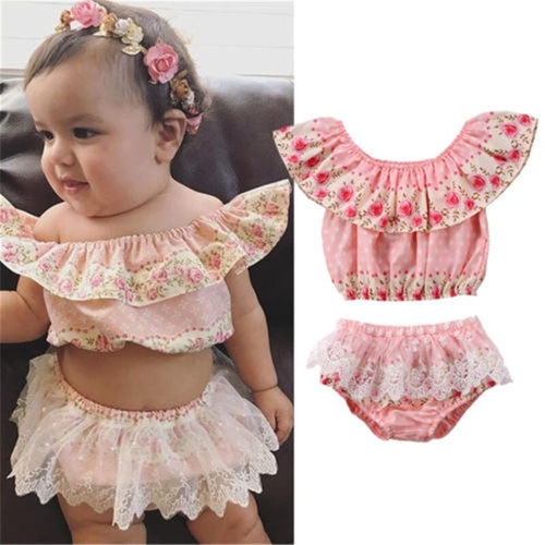 Pudcoco Leisure Toddler Baby Girls Floral Off