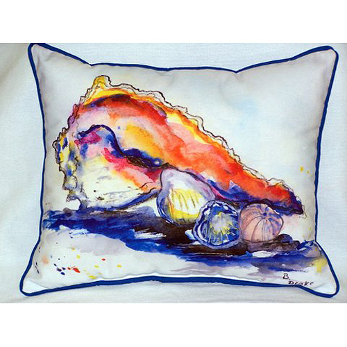 Betsy Drake HJ290 Betsys Conch Large Indoor & Outdoor Pillow 16 x 20
