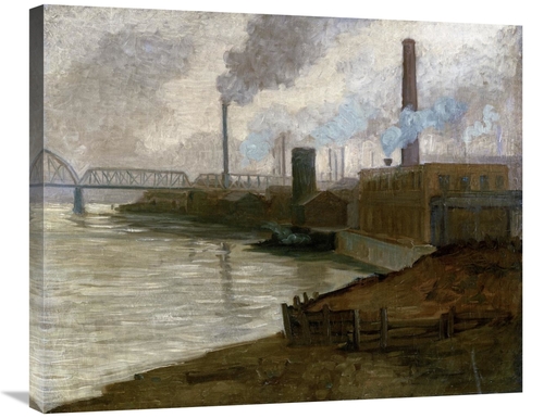 Global Gallery GCS-268026-30-142 30 in. Industrial Scene - Mills on th