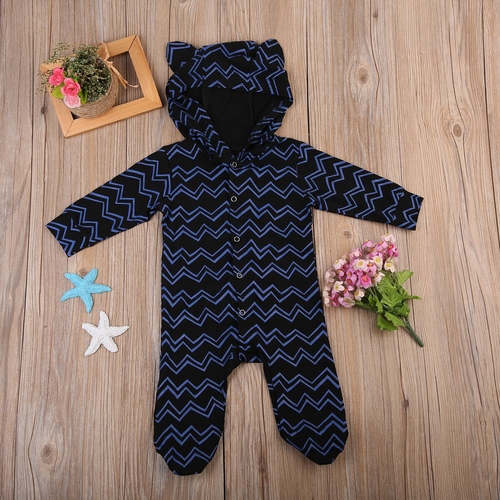 2017 Cute Infant Baby Boys 3D Ears Hooded Romper