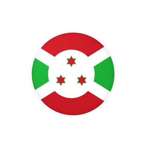 Autocollant rond Drapeau du Burundi en plusieurs tailles