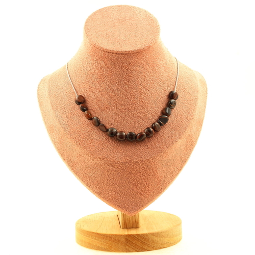 Red Tiger Eye from Brazil 15 beads necklace. 