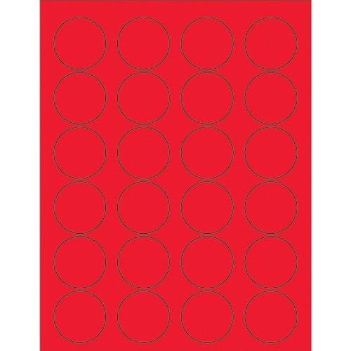 Box Partners LL193RD 1.63 in. Fluorescent Red Circle Laser Labels - Pa