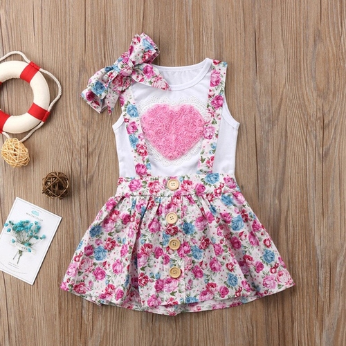 Heart Appliques Toddlers Infant Baby Kids Floral