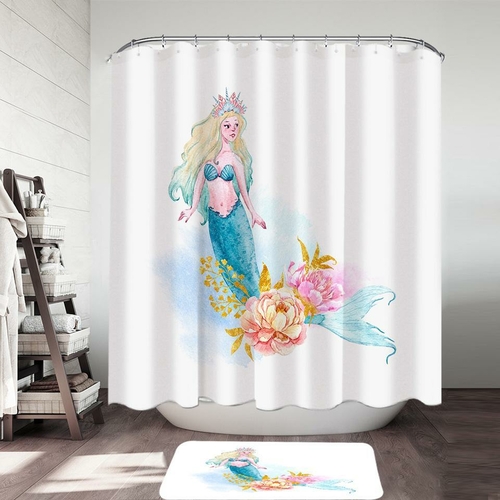 Pastel Color Mermaid Shower Curtain