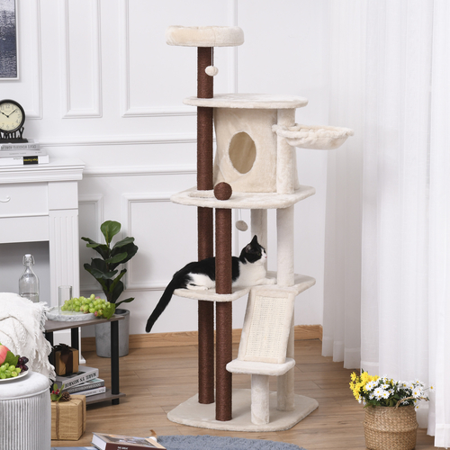 PawHut Cat tree Tower Climbing Kitten Activity Center Furniture with