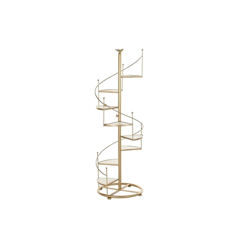 Shelves DKD Home Decor Staircase 8 Shelves Golden Metal MDF Wood (40 x