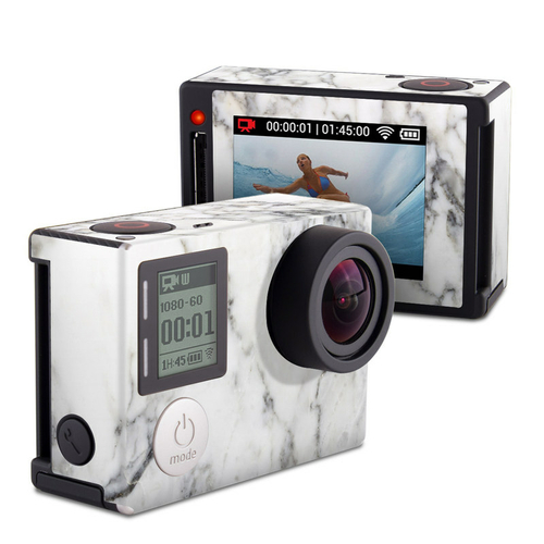 DecalGirl GPH4S-WHT-MARBLE GoPro Hero4 Silver Skin - White Marble